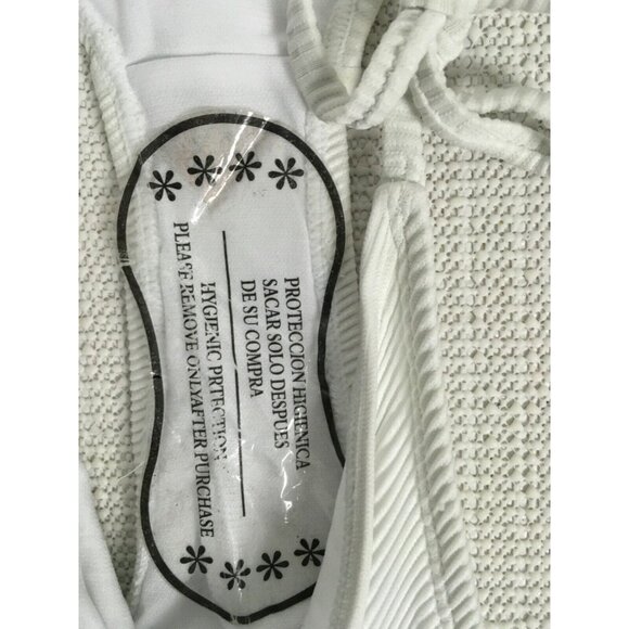 Heat String Bikini Bottom Women Size XL White Ribbed Tie Side New with Tags - Picture 12 of 13